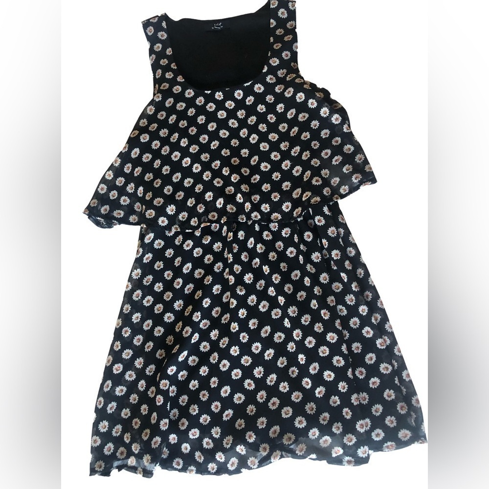 BLACK DAISY DRESS MEDIUM JUNIORS IRIS LOS ANGELES